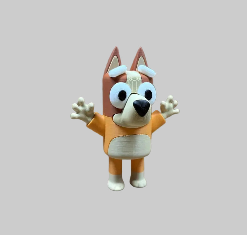 Bingo – single orange 3D printed dog character figure
