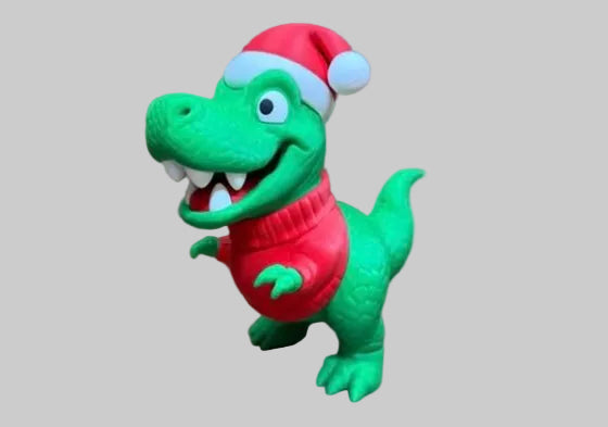 Christmas T-Rex – example of a 3D printed display figure