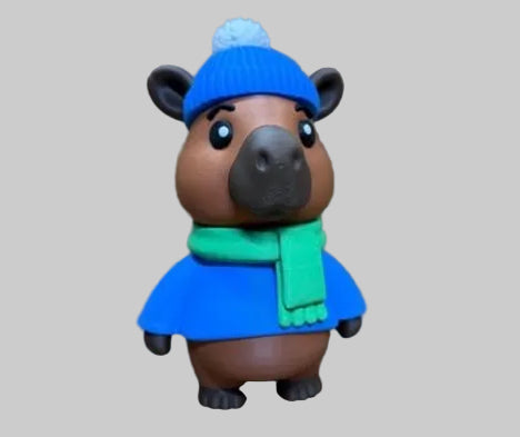 Christmas Capybara – example of a 3D printed display figure