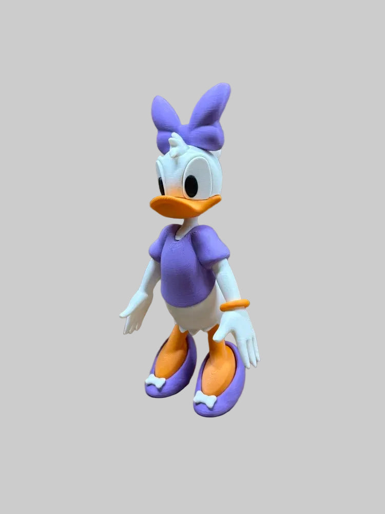 Daisy Duck – single 3D printed character figure in purple with bow