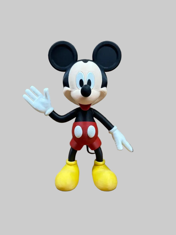 Mickey Mouse – single 3D printed character figure in red shorts and yellow shoes