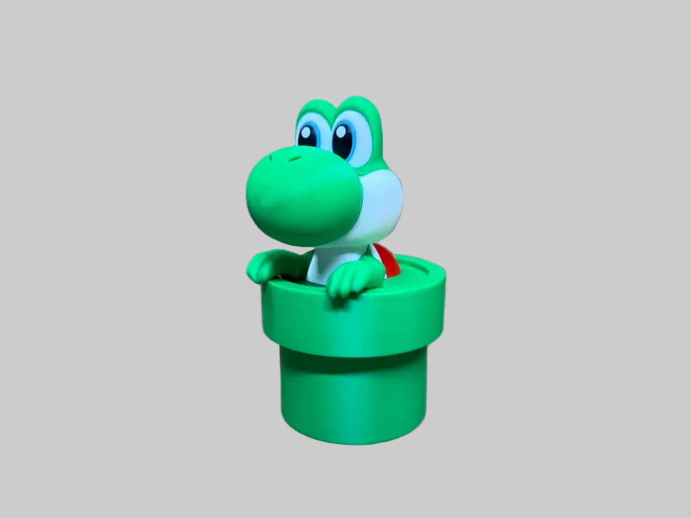 Yoshi in Pipe – green 3D printed figure